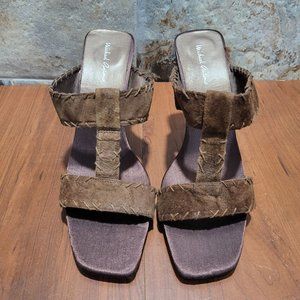 Michael Antonio Mules Slip On HIgh Heel Shoe  Sandals